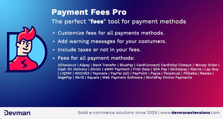 Payment Fees PRO - Assigns fees to payment methods Payment Fees PRO - Assigns fees to payment methods