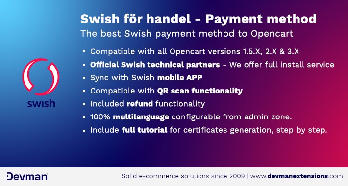 Swish för handel - Payment method Swish för handel - Payment method